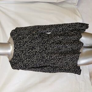 Sacred Threads black with white dots blouse one size, small to medium